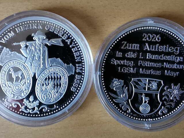 Silber-Medaille des Bezirks Oberbayern.